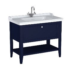 Vitra Valarte Neo 65777 Lavabo Dolabı 100 Cm, Çekmeceli, Etajerli Lavabolu, Tek Armatür Delikli, Çelik Mavisi